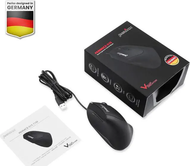 Alt view image 7 of 7 - Perixx PERIMICE-515II Wired Ergonomic Vertical Mouse - 1000/1600 DPI - Right Handed Natural Ergonomic Vertical Design