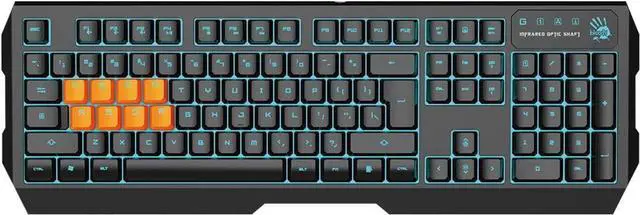 Main image of Bloody B188 8-Key Light Strike (LK) Optical Mechanical Gaming Keyboard Tri-Color LED Backlit Smooth/Linear Black Switch