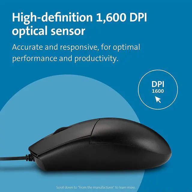 Alt view image 4 of 7 - Kensington Pro Fit Washable Wired Mouse (K70315WW)