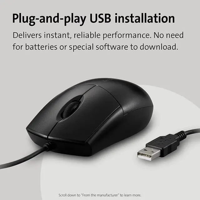 Alt view image 3 of 7 - Kensington Pro Fit Washable Wired Mouse (K70315WW)