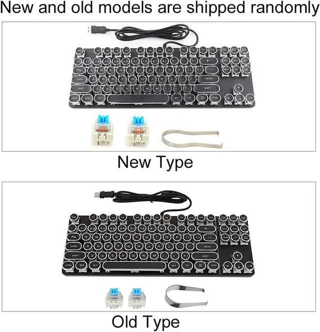 Alt view image 2 of 7 - Restokki Punk Mechanical Keyboard 917 with Vintage Round Cap for PUBG Internet Cafes Computer Accessory