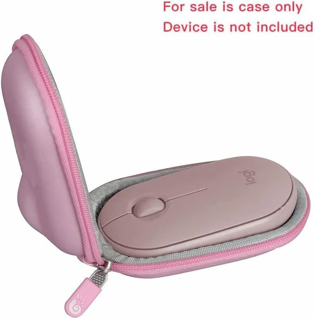 Alt view image 2 of 6 - Hermitshell Travel Case for Logitech Pebble Mouse 2 M350s Slim Bluetooth Wireless Mouse (Light Pink)