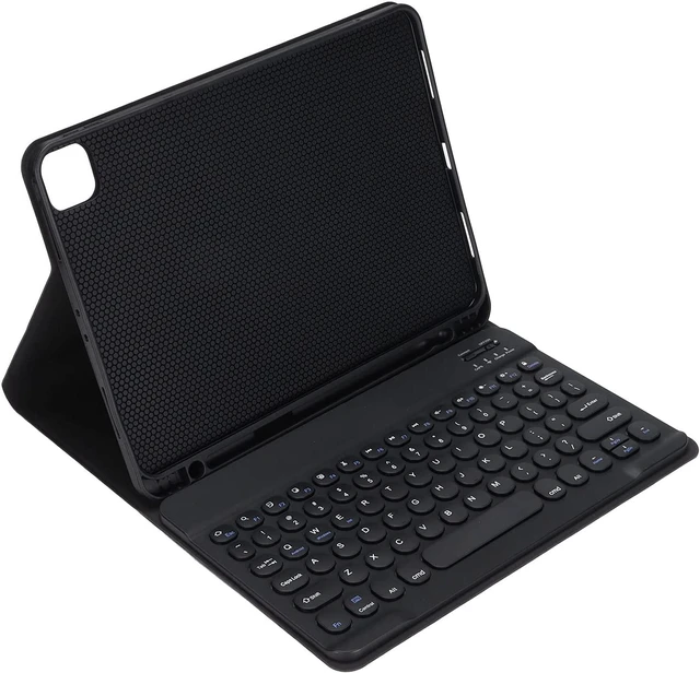 Main image of Hozee Wireless Keyboard, Strong Durable Waterproof Dustproof Laptop Keyboard for iOS Tablet Pro 11in(Black Round hat Keyboard + Leather case)