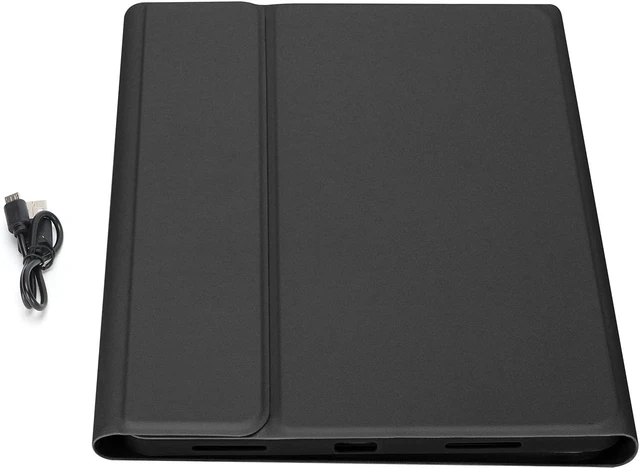 Alt view image 6 of 7 - Hozee Wireless Keyboard, Strong Durable Waterproof Dustproof Laptop Keyboard for iOS Tablet Pro 11in(Black Round hat Keyboard + Leather case)