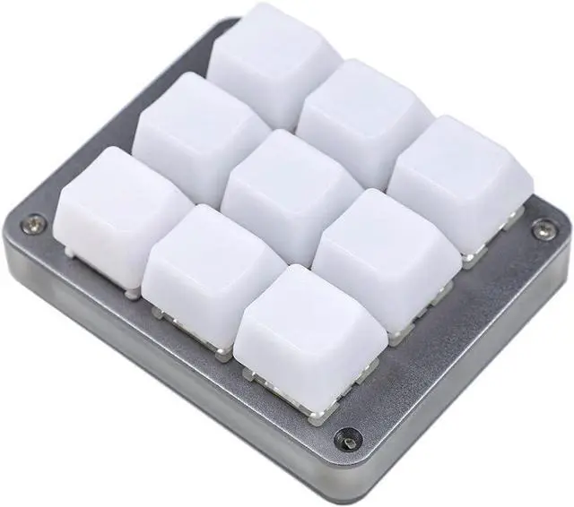 Main image of YMDK 9 Key CNC Aluminum QMK VIA Hotswap RGB Support Macro Type C Gateron Pro Yellow Switches Mechanical Keyboard Numpad for Gaming Photoshop (Gray Case Milk Caps)