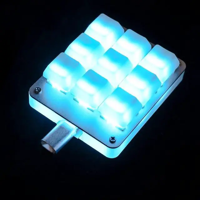 Alt view image 2 of 4 - YMDK 9 Key CNC Aluminum QMK VIA Hotswap RGB Support Macro Type C Gateron Pro Yellow Switches Mechanical Keyboard Numpad for Gaming Photoshop (Gray Case Milk Caps)