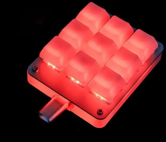 Alt view image 3 of 4 - YMDK 9 Key CNC Aluminum QMK VIA Hotswap RGB Support Macro Type C Gateron Pro Yellow Switches Mechanical Keyboard Numpad for Gaming Photoshop (Gray Case Milk Caps)