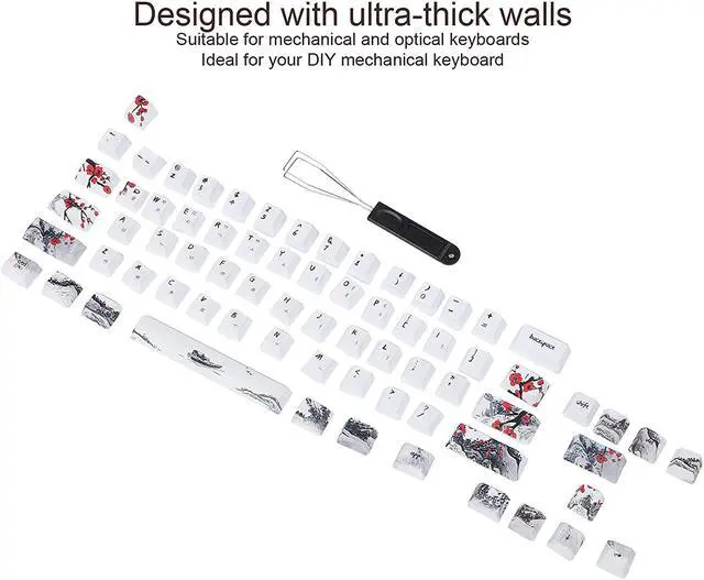 Alt view image 3 of 7 - PBT Keycaps, 71 Keys Keyboard Keycaps, FiveSided Sublimation Mechanical Keycaps, for Mechanical Optical Keyboards (English-Korean)