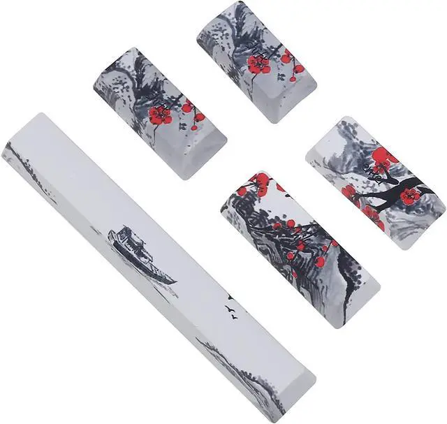 Alt view image 3 of 7 - PBT Five Sided Sublimation 71 Key Keycap Set, Thick for Satisfying Keystrokes, Excellent Quality Material, Compatible with 61/64 Specification Mechanical (English-Japanese)