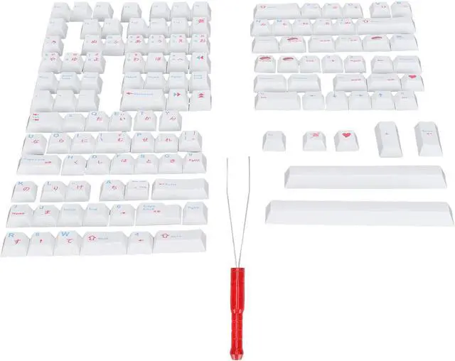 Main image of PBT Keycaps Set, 123 Keys Ergonomic Design, Oil Resistant, Personalized Cartoon Style for Mechanical Keyboard, Includes Keycap Puller