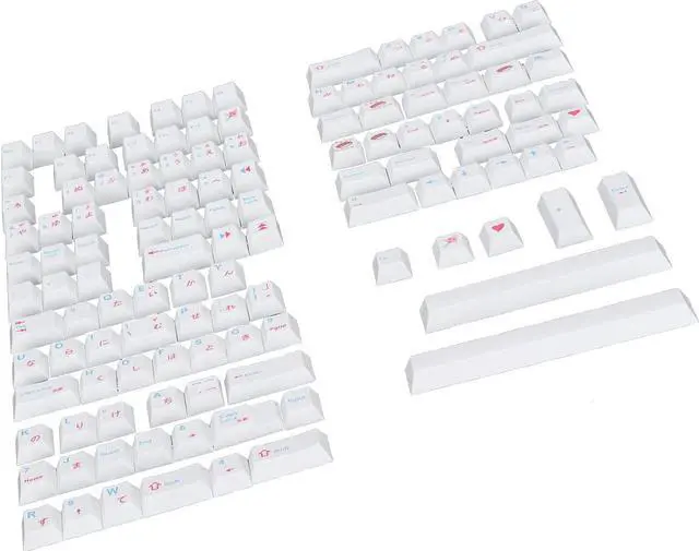 Alt view image 6 of 7 - PBT Keycaps Set, 123 Keys Ergonomic Design, Oil Resistant, Personalized Cartoon Style for Mechanical Keyboard, Includes Keycap Puller