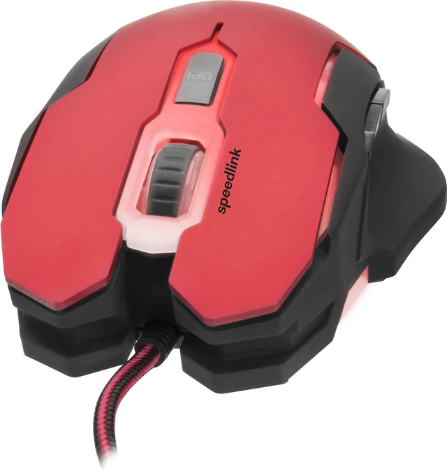 Alt view image 2 of 5 - Speedlink CONTUS Gaming Mouse - 5 Buttons Mouse for Office/Home Office (LED Illumination - Adjustable to 3200 dpi - Ergonomic Shape) for PC/Notebook/Laptop, Black-red