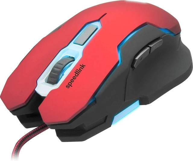 Alt view image 4 of 5 - Speedlink CONTUS Gaming Mouse - 5 Buttons Mouse for Office/Home Office (LED Illumination - Adjustable to 3200 dpi - Ergonomic Shape) for PC/Notebook/Laptop, Black-red