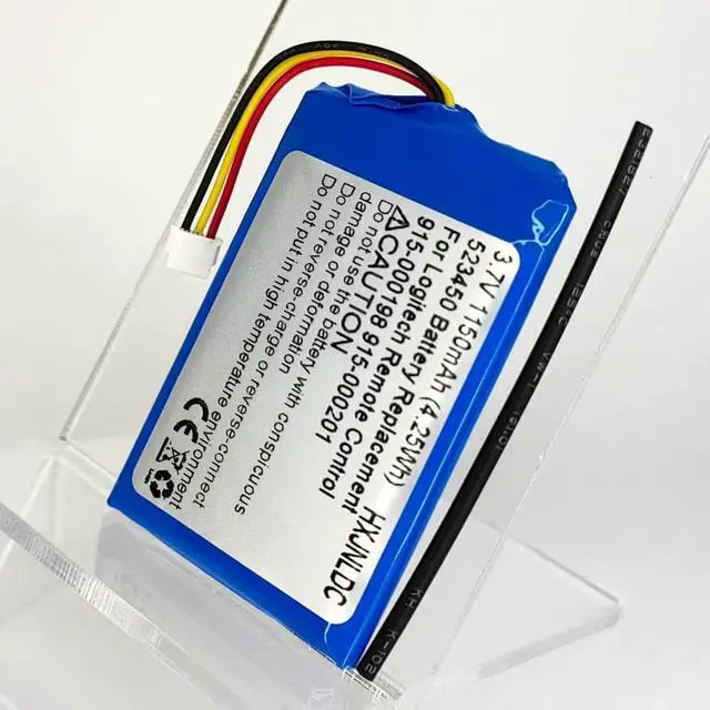 Alt view image 6 of 7 - DC 3.7v 503450(523450) 1150mAh Lithium Polymer Replacement Battery for Logitech Harmony Touch,Harmony Ultimate Remote Controls 533-000083 533-000084 915-000198 915-000201