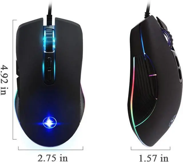 Alt view image 5 of 7 - FIRSTMEMORY USB C Ergonomic Wired RGB Gaming Mouse - Optical with Adjustable DPI 800/1600/2400/3200 - Compatible with Notebook, PC, Laptop, MacBook and All Type-C Devices (Black)