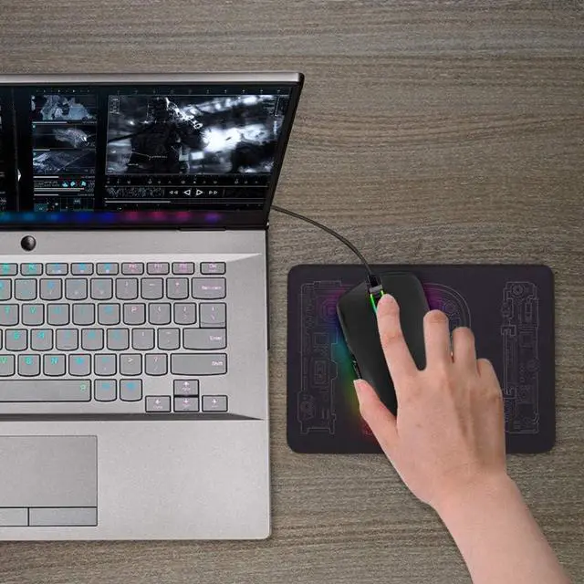 Alt view image 7 of 7 - FIRSTMEMORY USB C Ergonomic Wired RGB Gaming Mouse - Optical with Adjustable DPI 800/1600/2400/3200 - Compatible with Notebook, PC, Laptop, MacBook and All Type-C Devices (Black)