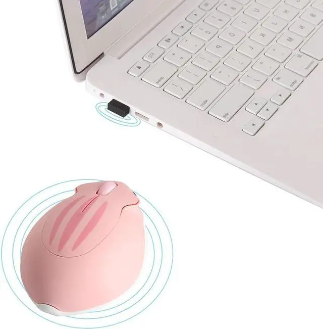 Alt view image 2 of 5 - elec Space 2.4G Wireless Mouse, Cute Animal Hamster Shape Silent Mouse with Gift 1 Random Color Cable Clip, 3 Buttons Cordless Mouse for PC Mac Laptop Notebook Computer-Pink