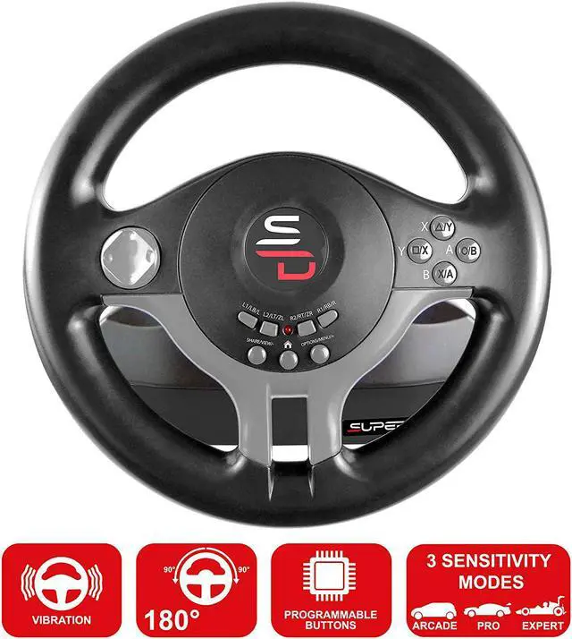 Alt view image 3 of 5 - SUBSONIC Superdrive - SV250 Racing steering wheel with pedals and gearshift paddles for nintendo Switch 2 - Switch - Ps4 - xbox Seie X/S, Xbox One - PC
