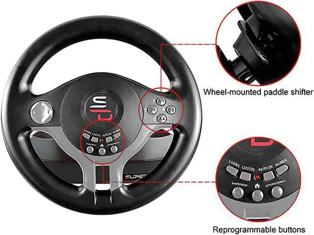 Alt view image 2 of 5 - SUBSONIC Superdrive - SV250 Racing steering wheel with pedals and gearshift paddles for nintendo Switch 2 - Switch - Ps4 - xbox Seie X/S, Xbox One - PC