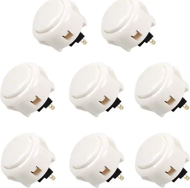 Alt view image 3 of 6 - JLF-TP-8YT Joystick +  8 pcs OBSF-30 Push Button Bundle Kit Color : White - for Arcade Game 4 & 8 Way Adjustable, Compatible with Catz Mad SF4 Tournament Joystick S@NWA