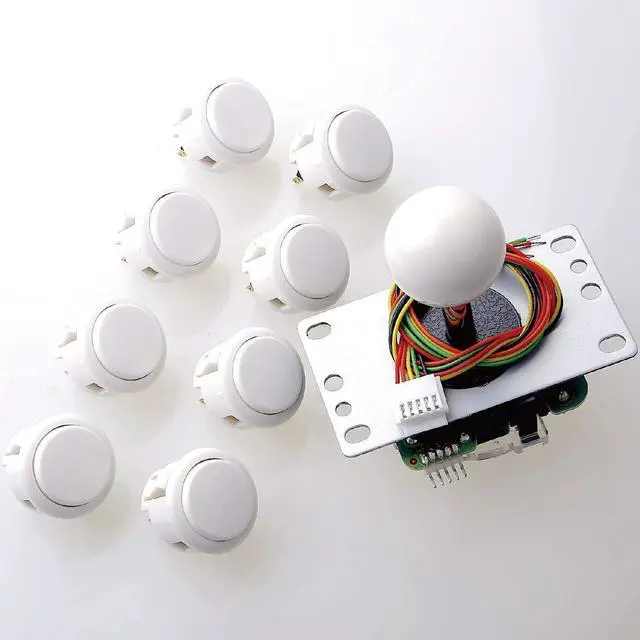 Main image of JLF-TP-8YT Joystick +  8 pcs OBSF-30 Push Button Bundle Kit Color : White - for Arcade Game 4 & 8 Way Adjustable, Compatible with Catz Mad SF4 Tournament Joystick S@NWA