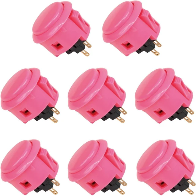 Main image of Sanwa 8 pcs OBSF-30 Original Push Button 30mm - for Arcade Jamma Video Game & Arcade Joystick Games Console (Pink) S@NWA