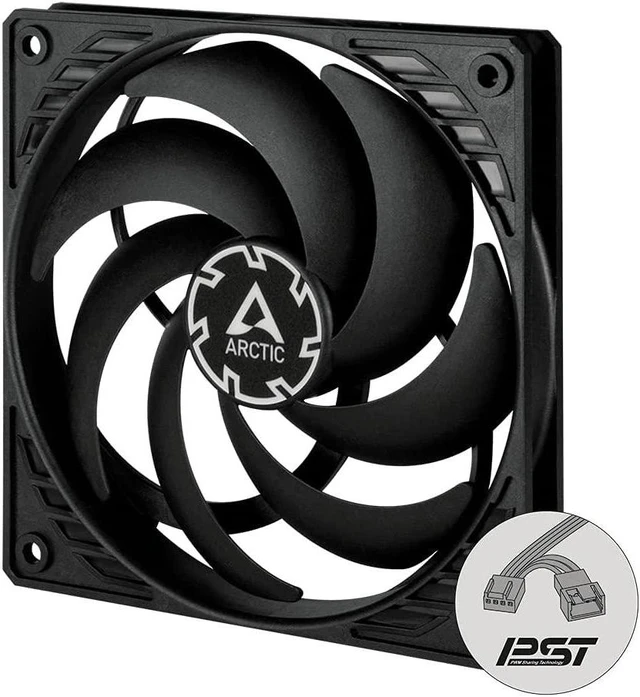 Alt view image 2 of 7 - ARCTIC P12 Slim PWM PST - 120 mm Case Fan with PWM Sharing Technology (PST), Pressure-optimised, Quiet Motor, Computer, Extra Slim, 300-2100 RPM - Black