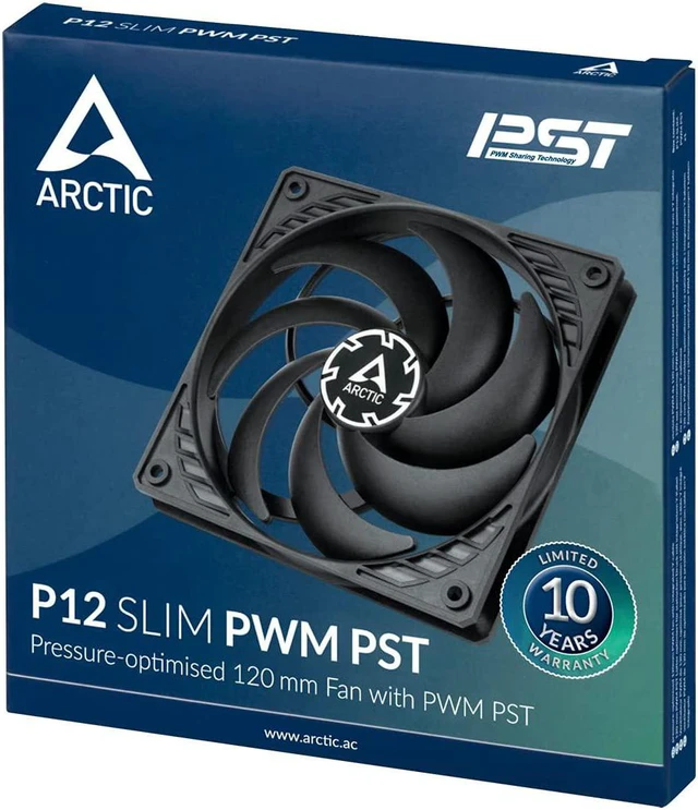 Alt view image 6 of 7 - ARCTIC P12 Slim PWM PST - 120 mm Case Fan with PWM Sharing Technology (PST), Pressure-optimised, Quiet Motor, Computer, Extra Slim, 300-2100 RPM - Black