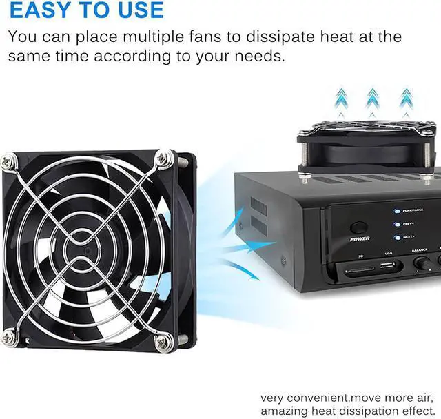 Alt view image 2 of 7 - GDSTIME 80mm USB Fan, 80mm x 25mm 8025 Brushless Computer Case Cooling Fan