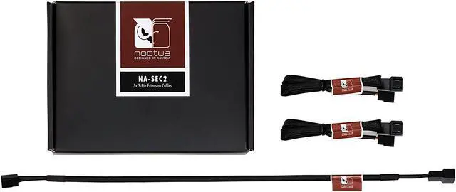 Main image of Noctua NA-SEC2, 3 Pin Fan Extension Cables (30cm, Black)