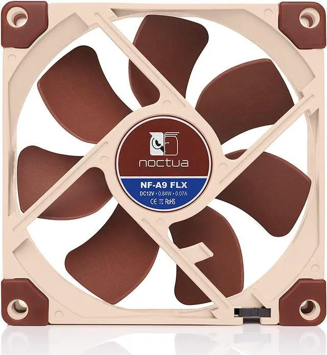 Alt view image 4 of 7 - Noctua NF-A9 FLX, Premium Quiet Fan, 3-Pin (92mm, Brown)