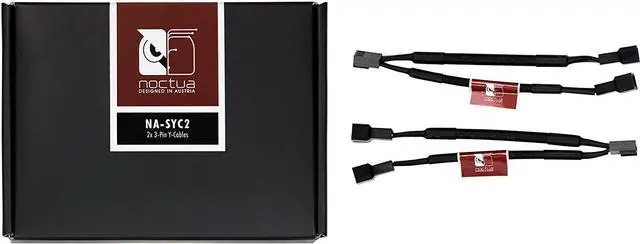 Main image of Noctua NA-SYC2, 3 Pin Y-Cables for PC Fans (Black)