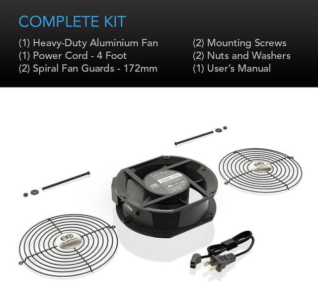 Alt view image 5 of 7 - AC Infinity AXIAL 1751, Muffin Fan, 120V AC 172mm x 150mm x 51mm High Speed, UL-Certified for DIY Cooling Ventilation Exhaust Projects