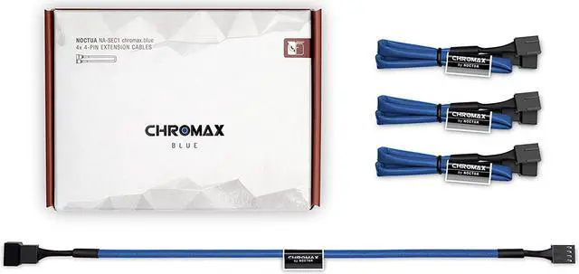 Main image of Noctua NA-SEC1 chromax.Blue, 3-Pin/4-Pin Extension Cables (30cm, Blue)