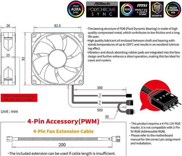 Alt view image 7 of 7 - Scythe Kaze Flex 92mm RGB LED Fan, PWM 300-2300 RPM, No Controller Included, Single Pack