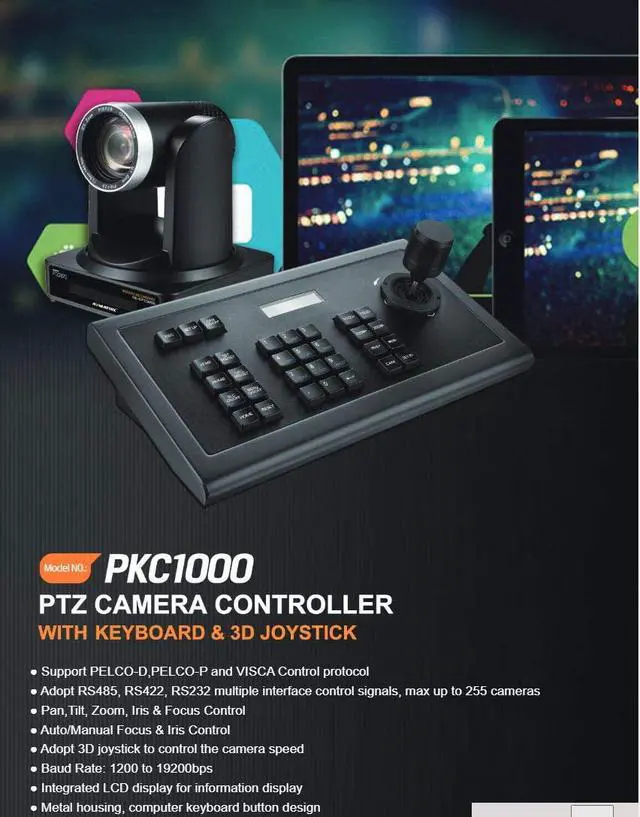 Alt view image 6 of 7 - AVMATRIX PKC1000 3D Joystick PTZ Camera Keyboard Controller RS-232/422/485 Communication