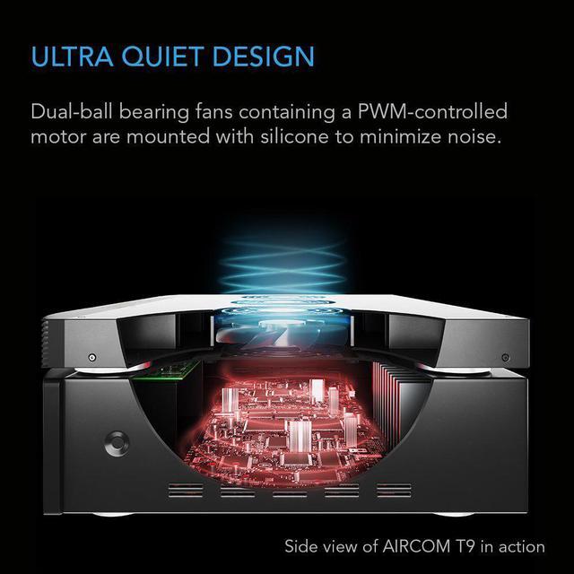 Alt view image 4 of 7 - AC Infinity AIRCOM S7, Quiet Cooling Fan System 12" Top-Exhaust for Receivers, Amps, DVR, AV Cabinet Components