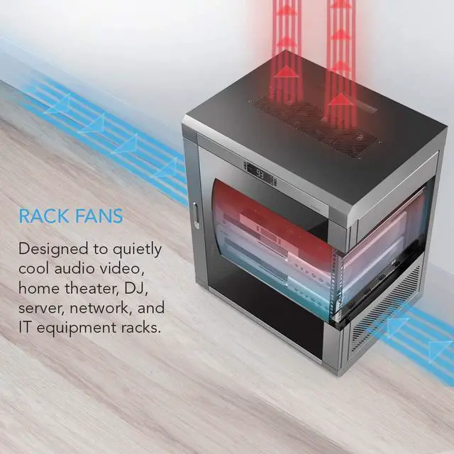 Alt view image 2 of 7 - Rack ROOF Fan KIT, Quiet Dual-Fans with Speed Controller, for Cooling AV, Home Theater, Network 19 Racks