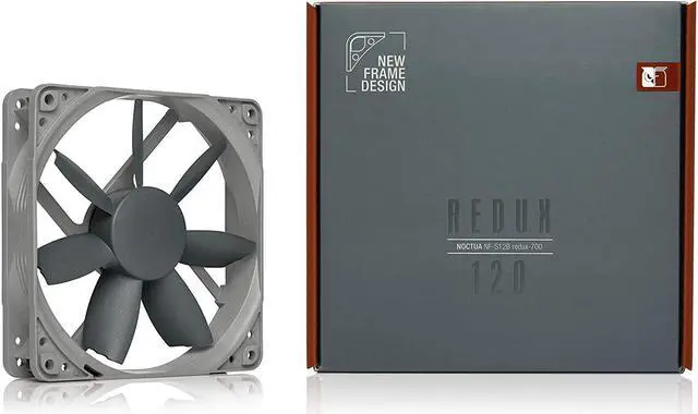 Alt view image 4 of 7 - Noctua NF-S12B redux-700, Ultra Quiet Silent Fan, 3-Pin, 700 RPM (120mm, Grey)
