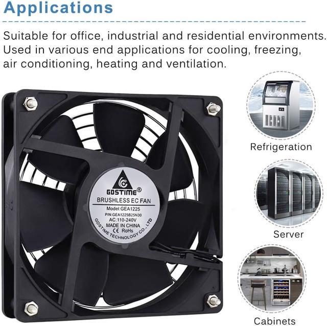 GDSTIME EC Cooling Fan 120mm x 120mm x 25mm AC 110V 115V 120V 220V
