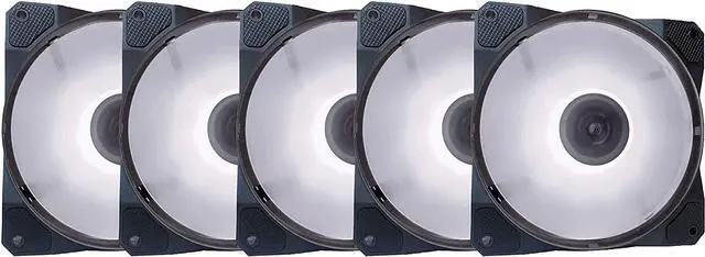 Main image of Apevia CO512L-WH Cosmos 120mm White LED Ultra Silent Case Fan w/ 16 LEDs & Anti-Vibration Rubber Pads (5 Pk)