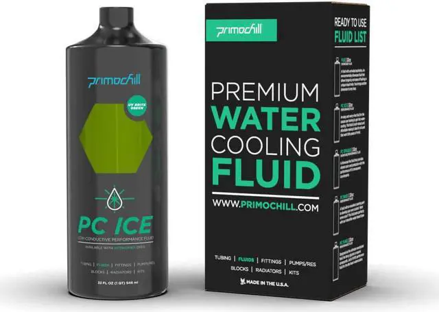 Alt view image 2 of 2 - PrimoChill Ice - Low-Conductive Computer Watercooling Fluid (32 oz.) - UV Brite Green