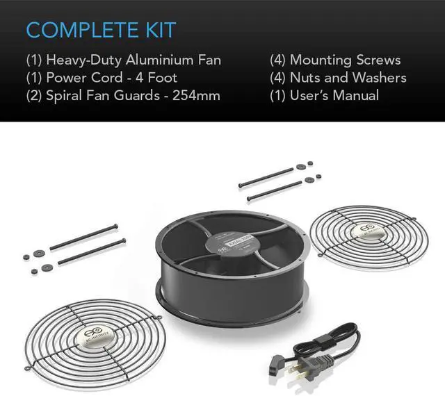 Alt view image 5 of 7 - AC Infinity AXIAL 2589, Muffin Fan 10", 120V AC Ø254mm x 89mm High Speed, for DIY Cooling Ventilation Exhaust Projects