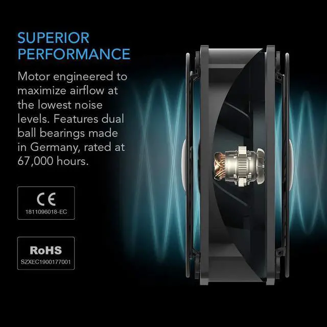 Alt view image 3 of 7 - AC Infinity AXIAL 2589, Muffin Fan 10", 120V AC Ø254mm x 89mm High Speed, for DIY Cooling Ventilation Exhaust Projects