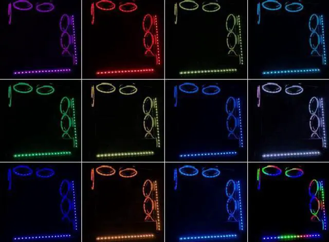 Alt view image 7 of 7 - Apevia ST6P2-RGB Spectra 120mm Silent Dual Ring RGB Color Changing LED Fan with Remote Control, 16x LEDs & 8X Anti-Vibration Rubber Pads w/ 2 Magnetic LED Strips (6+2-pk)