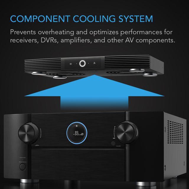 Alt view image 2 of 7 - AC Infinity AIRCOM S7, Quiet Cooling Fan System 12" Top-Exhaust for Receivers, Amps, DVR, AV Cabinet Components