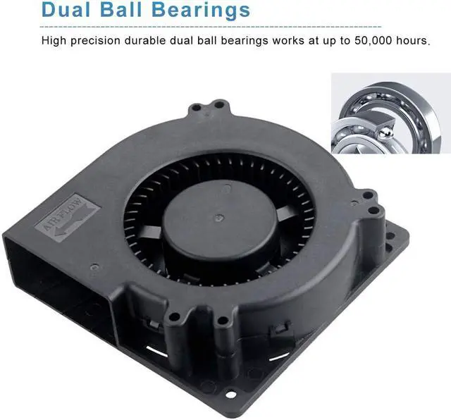 Alt view image 3 of 7 - GDSTIME Brushless Radial Blower Fan High Speed 24V DC Centrifugal Fan 120mm x120mm x 32mm