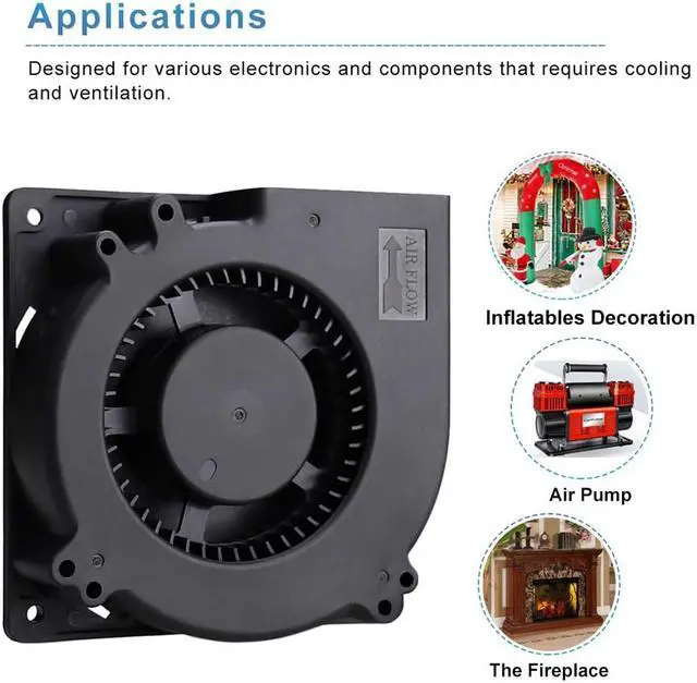 Alt view image 4 of 7 - GDSTIME Brushless Radial Blower Fan High Speed 24V DC Centrifugal Fan 120mm x120mm x 32mm