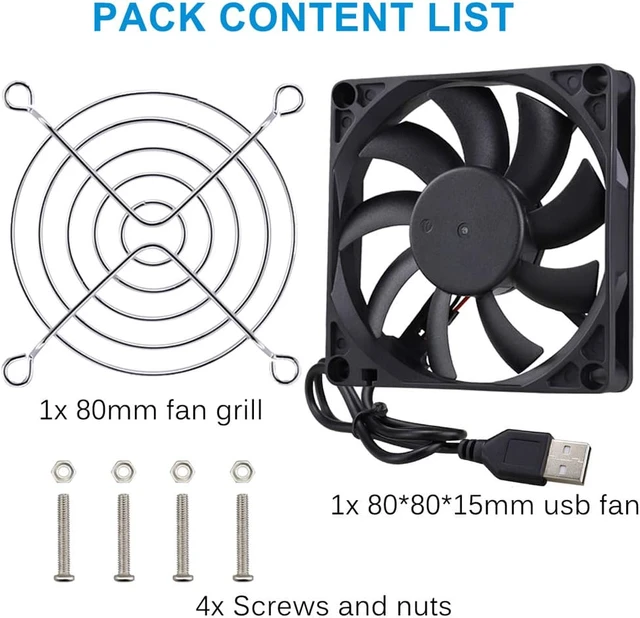 Alt view image 7 of 7 - Gdstime USB DC 5V Power 80mm 8cm 80x80x15mm Brushless Cooling Fan