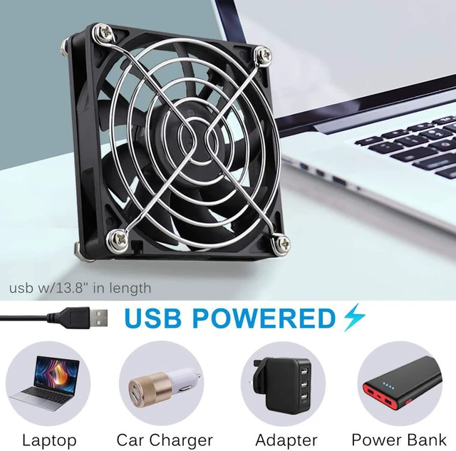 Alt view image 4 of 7 - Gdstime USB DC 5V Power 80mm 8cm 80x80x15mm Brushless Cooling Fan